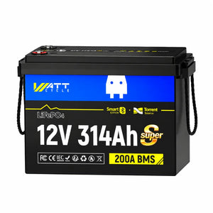 WattCycle 12V 314Ah Mini Super LiFePO4 Batterie mit Bluetooth & Active Balancer (Super-Version)