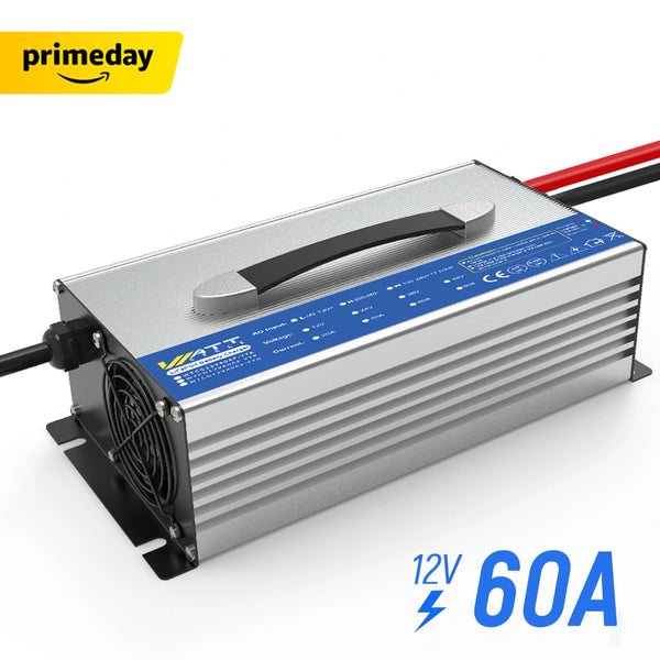 WattCycle 12V 60A LiFePO4 Ladegerät für LiFePO4 12V im Prime Big Deal Days Angebot