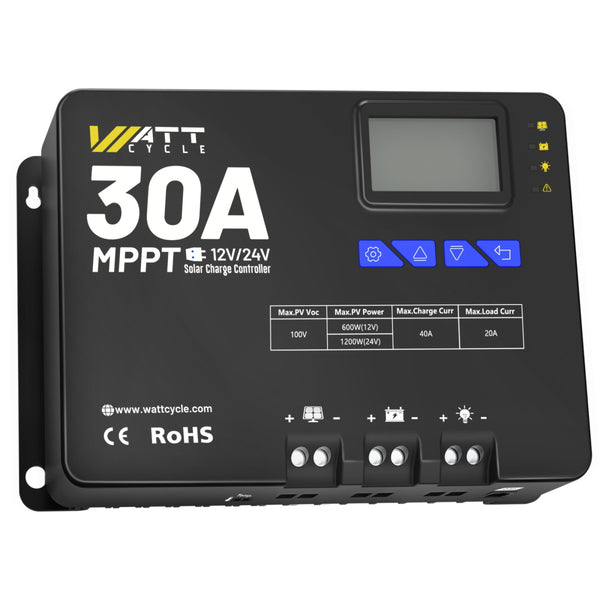 WattCycle 30A Solarregler MPPT 12V/24V