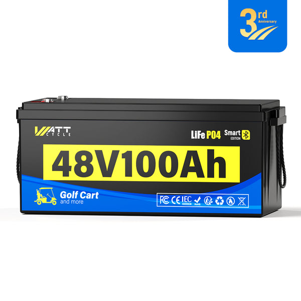 WattCycle 48V 100Ah LiFePO4 Antriebsbatterie für Golf-Cart in der Jubiläums-Promotion