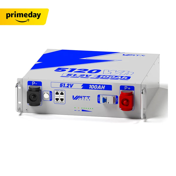 WattCycle 51,2V 100Ah LiFePO4 19 Zoll Rack Batterie mit 3U Größe für Solarenergiespeicher & USV im Prime Big Deal Days Angebot