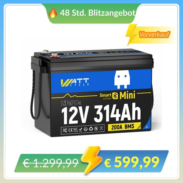 WattCycle Arctic Version LiFePO4 12V 314Ah Mini Lithium Batterie im Blitzangebot