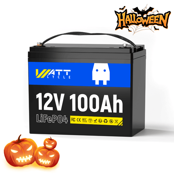 WattCycle LiFePO4 12V 100Ah Batterie, Beste Solarbatterie 12V im Halloween LiFePO4 Angebote
