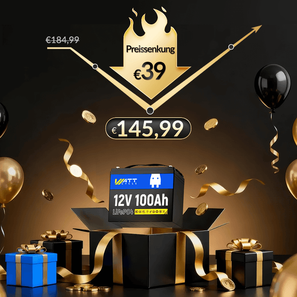 WattCycle LiFePO4 12V 100Ah Batterie im Black Friday Angebot