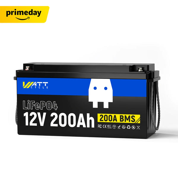 WattCycle LiFePO4 12V 200Ah​ Deep Cycle Batterie mit 200A BMS im Prime Big Deal Days Angebot