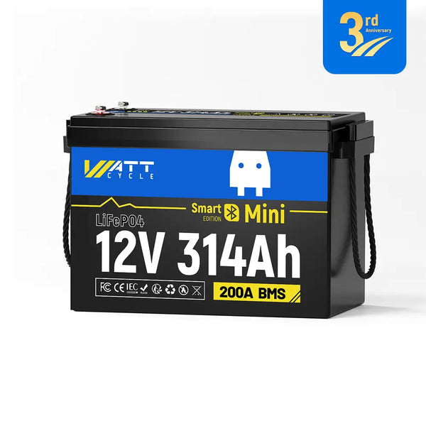 【👍 Bestseller】12V 314Ah Mini LiFePO4 Batterie mit Bluetooth