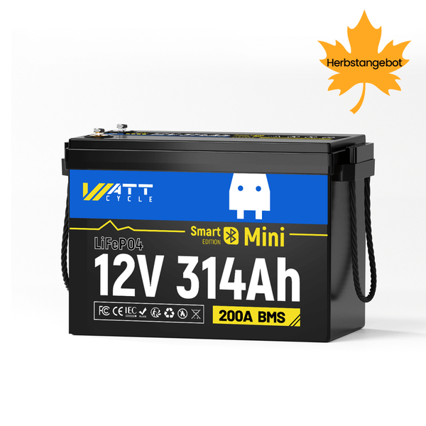 WattCycle LiFePO4 12V 314Ah Mini Lithium Batterie mit Bluetooth Überwachung im Herbstangebot