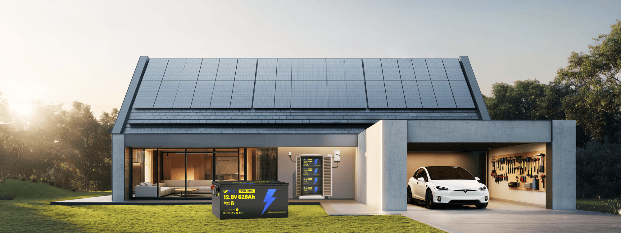 WattCycle LiFePO4 12V 628Ah Ultra 8kWh Lithium Batterie mit hoher Kapazität & Bluetooth Überwachung, ideal für Heimspeicher, Solaranlage