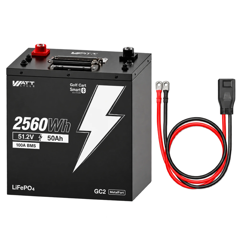WattCycle LiFePO4 48V 50Ah LiFePO4 Batteriespeicher mit PPS-Verbindungskabel