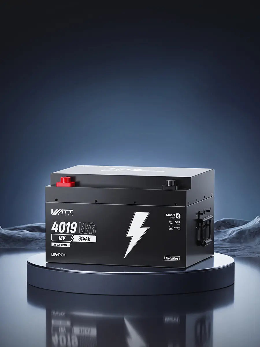 Untersitz-Version! LiFePO4 Untersitz Batterie 12V 314Ah mit Bluetooth & Heizung, ECE R10 Zulassung