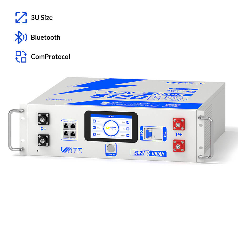NextGen 51,2V 100Ah 19 Zoll Rack Batterie mit 3U Größe – BYD Zellen | Aktives Balancing | LCD | Smart Comms