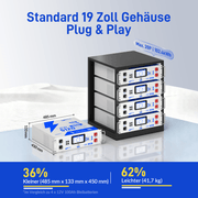WattCycle NextGen 51,2V 100Ah LiFePO4 19 Zoll Rack Batterie mit 3U Größe