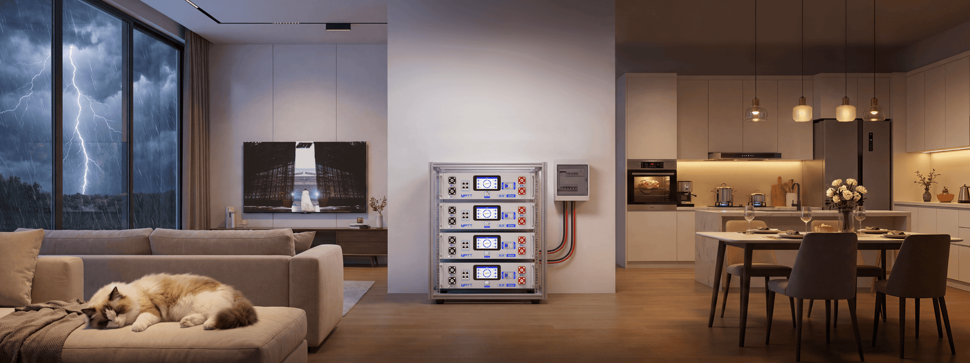 WattCycle NextGen 51,2V 100Ah LiFePO4 19 Zoll Rack Batterie mit 3U Größe für Solarenergiespeicher & USV