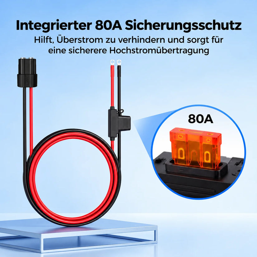 WattCycle Verbindungskabel für BLUETTI AC200MAX mit integrierter 80A Sicherung zum Schutz vor Überstrom